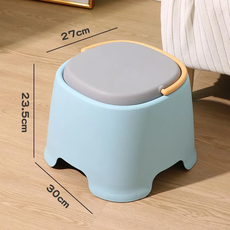 Plastic Stool With Handle Thickened Home Living Room Dining Chair Anti-slip Kerusi Plastik - Image 7