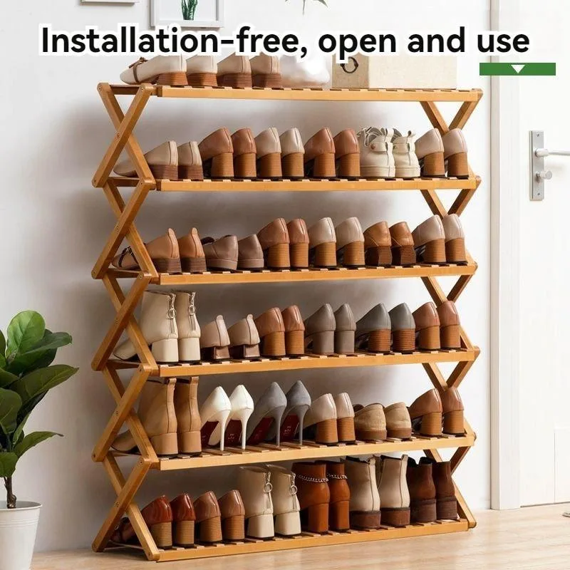 Foldable Shoe Rack Multi Tier Entryway Organizer No Assembly Space Saving Compact Home Storage Rak Kasut - Image 7