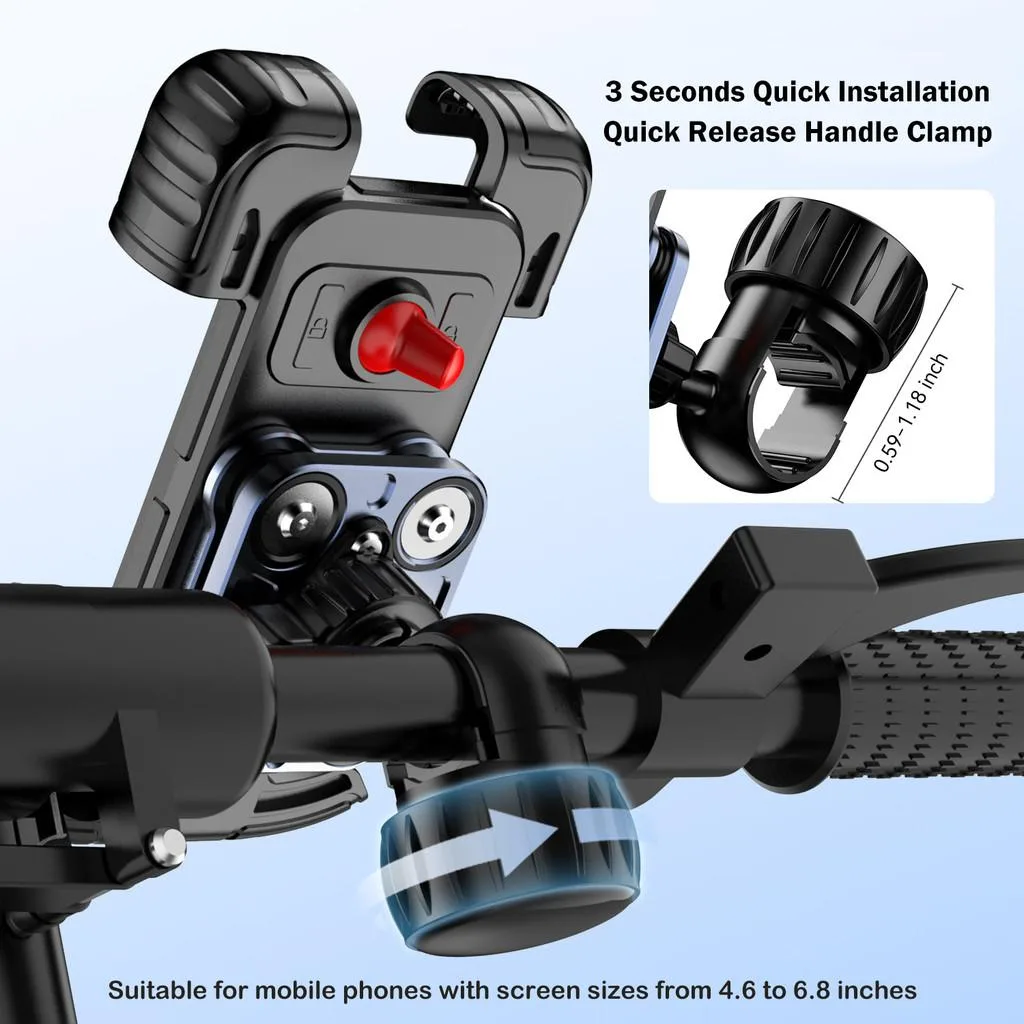 Shock Absorbing Anti Shake Phone Navigation Mount For Motorcycle E Bike Bicycle Food Delivery Pemegang Telefon - Image 7