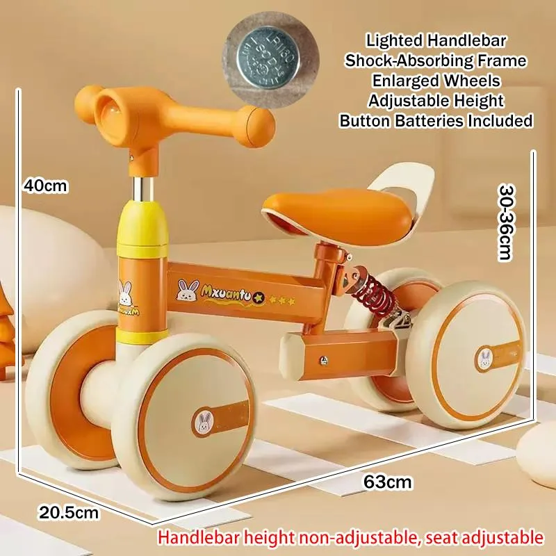 Kids Balance Bike 4 Wheels Shock Absorbing No Pedal Toddler Baby Walker Toy 1-3 Years Kereta Gelongsor Kanak-Kanak - Image 7