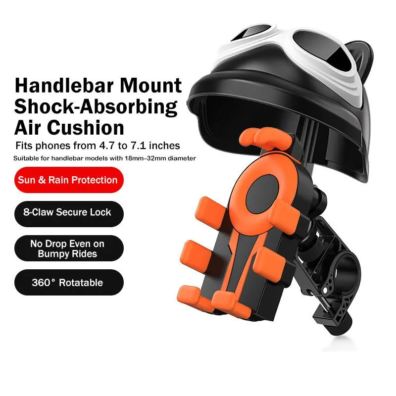 Shockproof Rain Sun Phone Mount With Mini Helmet For Electric Bike Food Delivery Rider Pemegang Telefon - Image 7