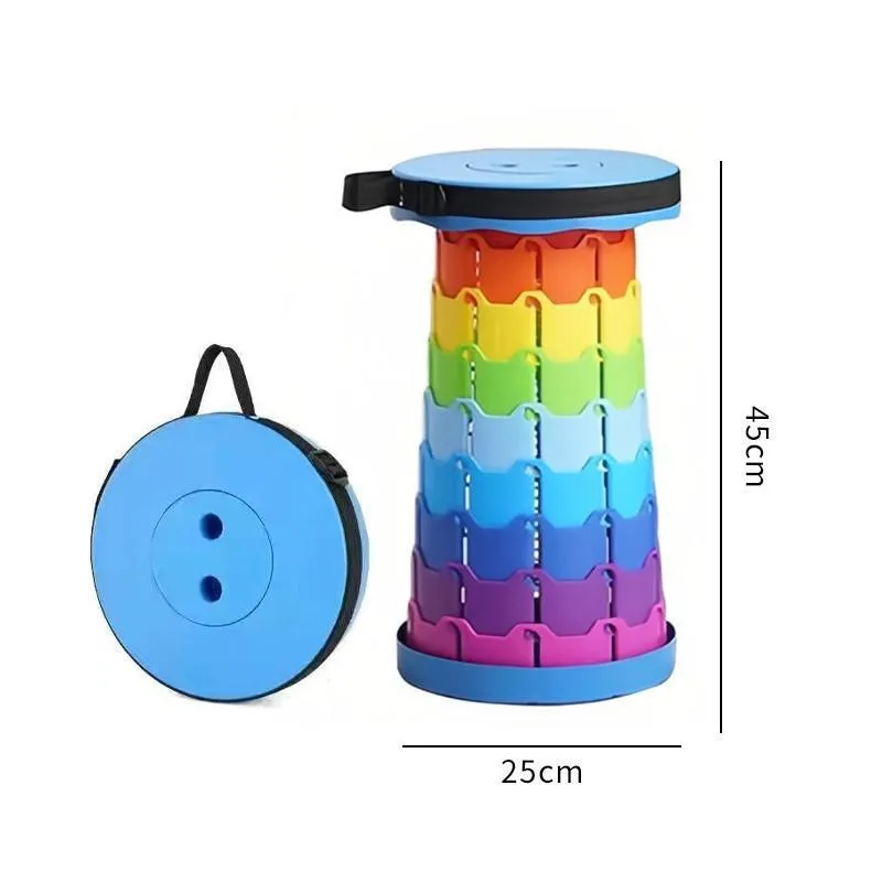 Outdoor Portable Folding Stool Chair Rainbow Folding Stool Adjustable Stool Fishing Train Stool Kerusi Lipat - Image 7