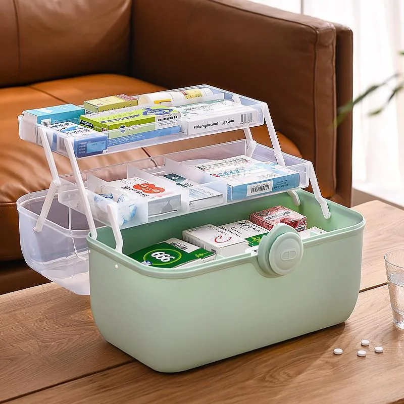Portable Medicine Box Large Capacity First Aid Kit Multi-Layer Medical Organizer Case Kotak Ubat Keluarga - Image 7