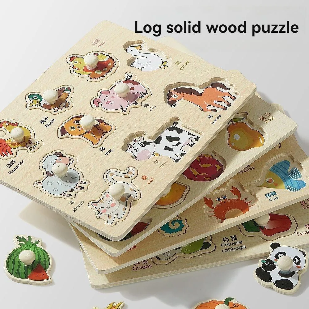 Wooden Shape Matching Pegboard 3D Puzzle Montessori Educational Building Block Toy For Toddlers Teka-teki 3D - Image 7