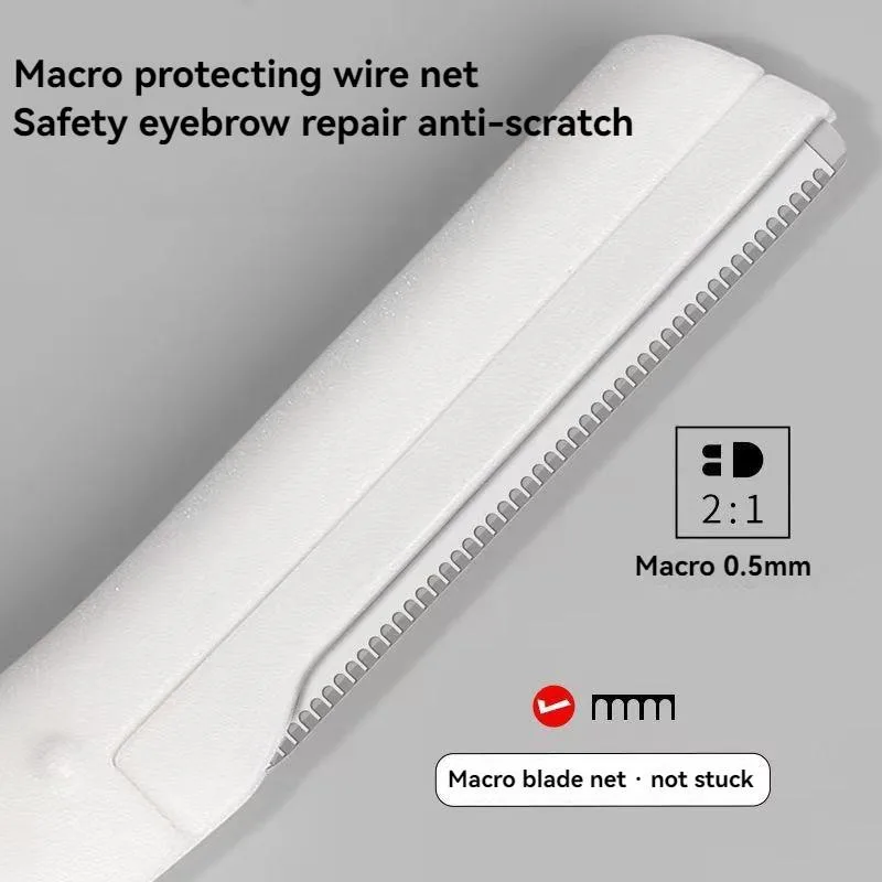 Macro Stainless Steel Eyebrow Razor Set Universal Straight Handle Eyebrow Shaver With Protective Net Set Dandan Alis - Image 7