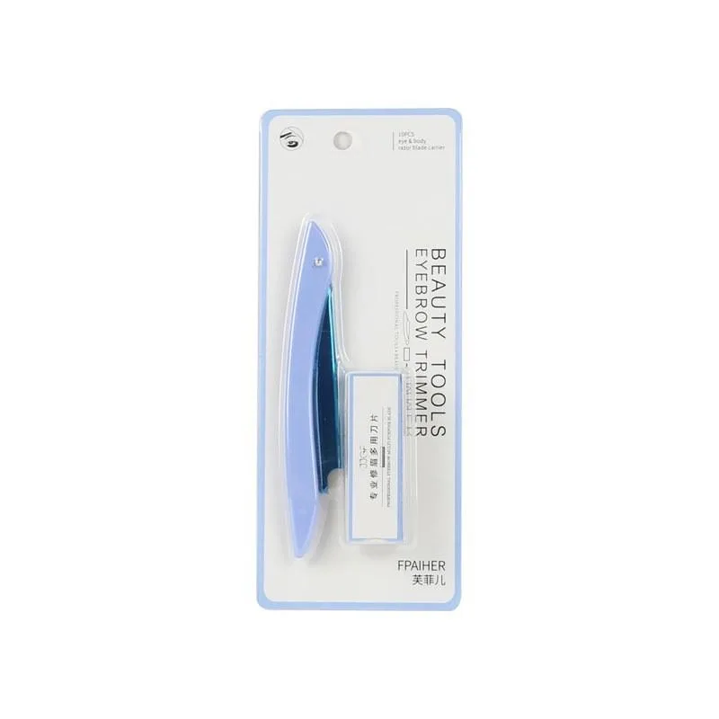Foldable Eyebrow Razor Holder With 10 Pieces Replaceable Blades Eyebrow Razor Set Pisau Alis - Image 7