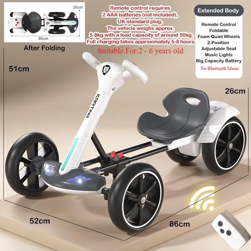 Kids Mechanical Folding Electric Go Kart Four Wheel Kids Toy Vehicle Kereta Lumba Kecil Elektrik - Image 7