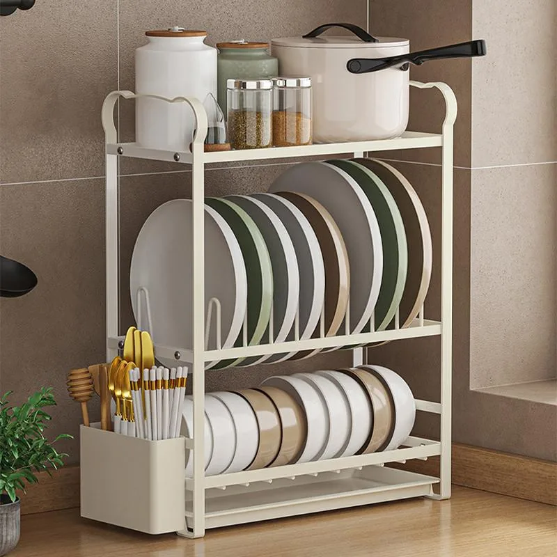 Rak Pengering Pinggan Dapur, Rak Simpanan Sudu, Pisau, Papan Pemotong & Mangkuk - Image 7