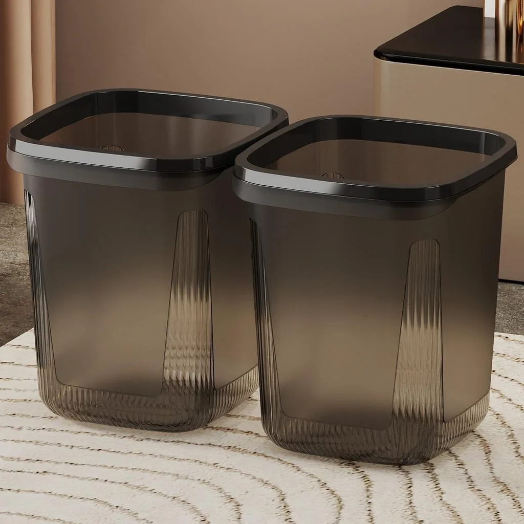 Tong Sampah Segi Empat Lutsinar Gaya Instagram Premium Estetik Dapur Bilik Mandi Rumah - Image 8