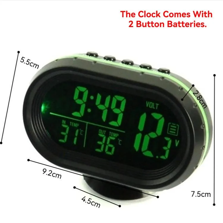 Jam Digital Dashboard Kereta Dengan Lampu Malam & Penunjuk Suhu, Aksesori Dalaman Auto - Image 8