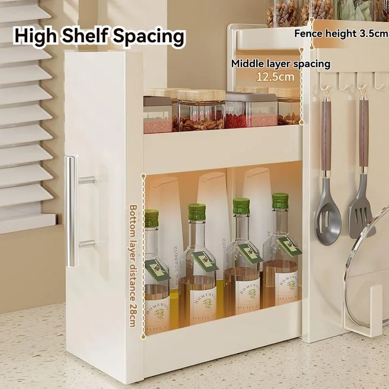 Pull Out Multi Function Kitchen Corner Spice Storage Rack Narrow Cabinet Storage Shelf Rak Simpanan Sudut - Image 8