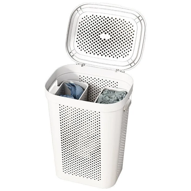 Lidded Large Laundry Hamper Dirty Clothes Storage Basket For Bathroom Washroom Home Use Bakul Pakaian Kotor - Image 8