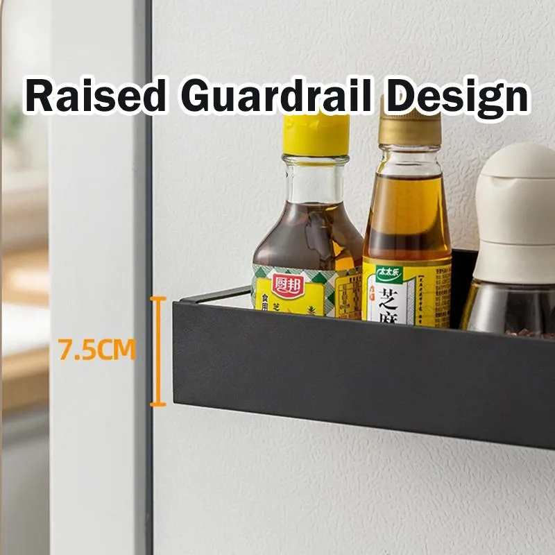 Magnetic Refrigerator Rack No Drill Seasoning Holder Washing Machine Side Storage Rak Magnetik Untuk Peti Sejuk - Image 8
