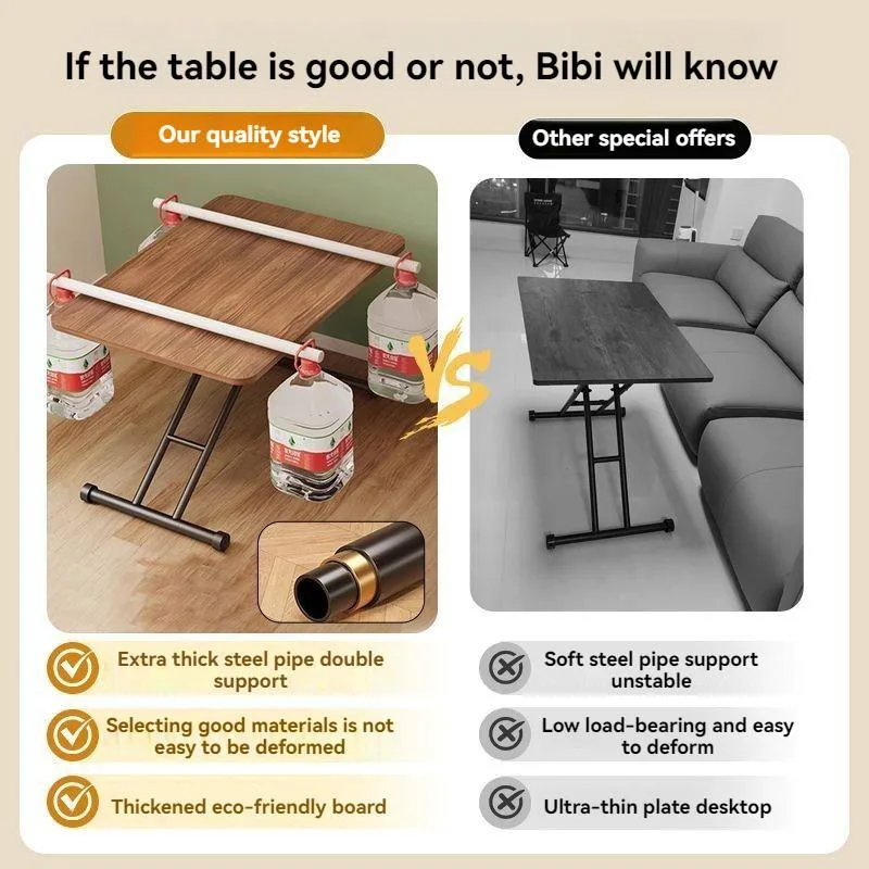 Adjustable Foldable Coffee Table Portable Laptop Desk Mobile Dining Office Home Meja Kopi - Image 8