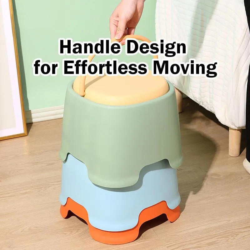 Plastic Stool With Handle Thickened Home Living Room Dining Chair Anti-slip Kerusi Plastik - Image 8