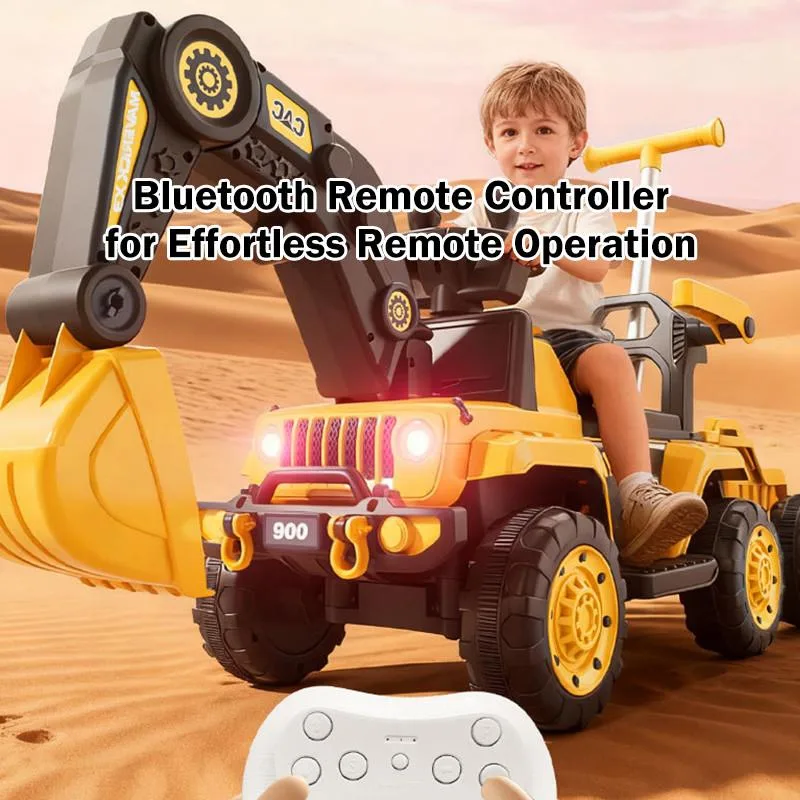 Kids Electric Excavator Large Digger Remote Control Ride On Toy Kereta Luncur Penggali Elektrik 4 Roda - Image 8