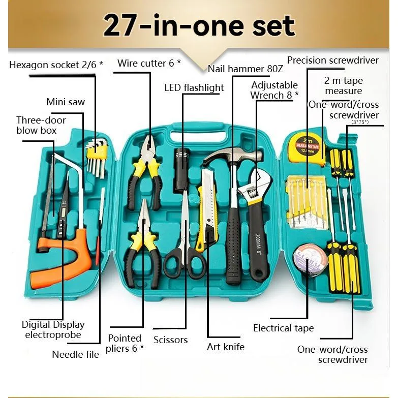 Home Hardware Tool Set Small Maintenance Combination Manual Tool Car Hammer Kit Set Alat Perkakasan - Image 8