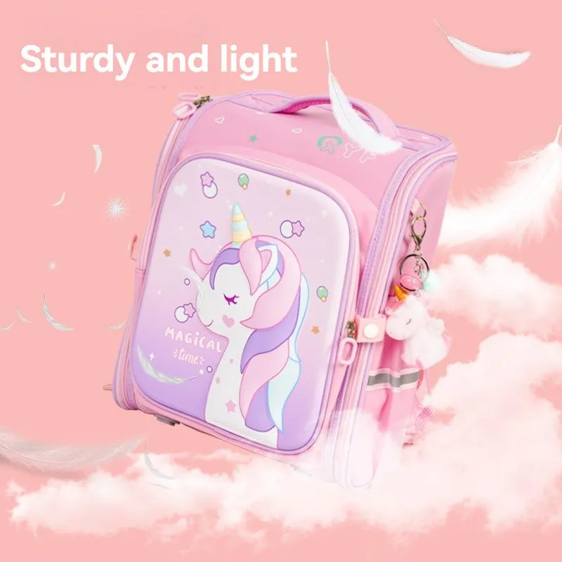 Unicorn Cartoon Backpack Ergonomic Anti-Backpack for Boys and Girls Grades 1-3 Beg Galas Pelajar - Image 8