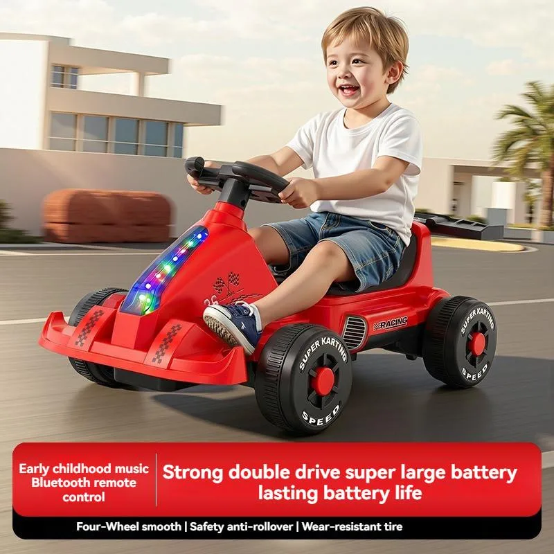 Kids Electric Go-Kart Four-Wheel Car Remote Control Toy for Boys & Girls Kart Elektrik - Image 8