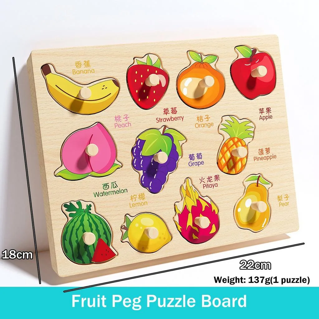 Wooden Shape Matching Pegboard 3D Puzzle Montessori Educational Building Block Toy For Toddlers Teka-teki 3D - Image 8