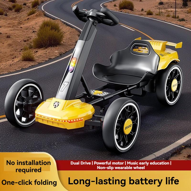 Kids Foldable No Assembly Ride‑On Electric Go Kart Remote Control Four Wheel Baby Toy Car Go Kart Elektrik - Image 8