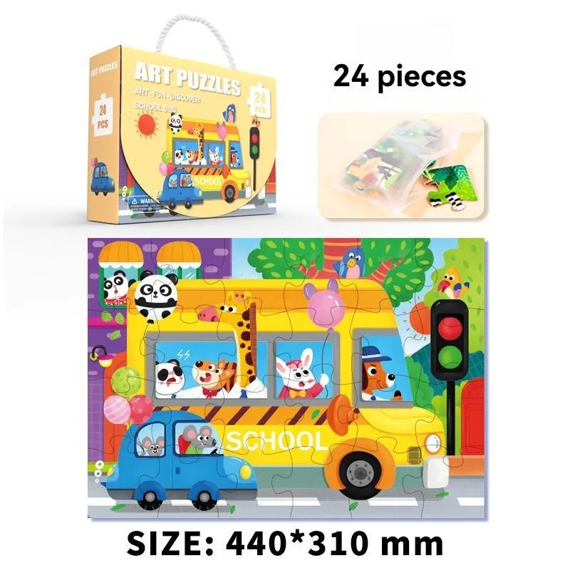 Mainan Puzzle Kanak-Kanak 24/48 Keping Jigsaw Pendidikan Awal dengan Kotak Hadiah - Image 8