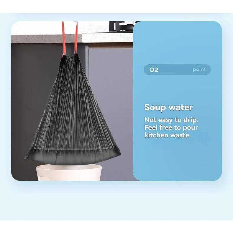 Beg Sampah Bertali 75PCS Pakai Buang, Beg Sampah & Simpanan untuk Pembersihan Rumah & Dapur - Image 8