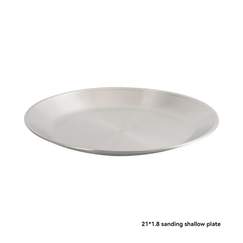 4Pcs Outdoor Tableware Set Stainless Steel Bowls Plates & Saucers Pinggan dan mangkuk - Image 9