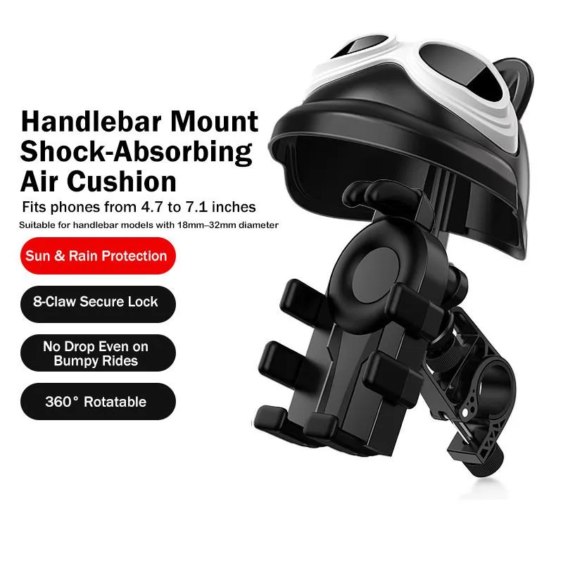 Shockproof Rain Sun Phone Mount With Mini Helmet For Electric Bike Food Delivery Rider Pemegang Telefon - Image 9