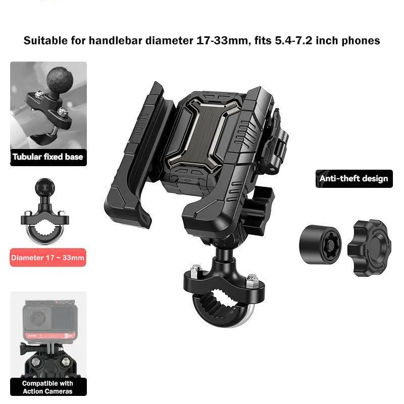 One Click Lock Shockproof Phone Navigation Mount For Electric Bike Motorcycle Food Delivery Riding Pemegang Telefon - Image 9