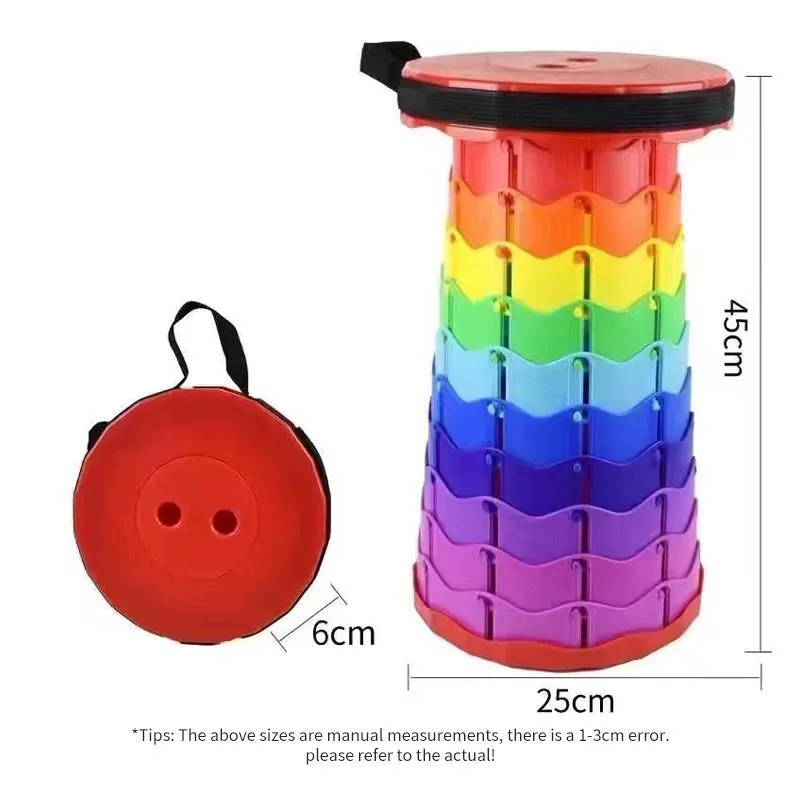 Outdoor Portable Folding Stool Chair Rainbow Folding Stool Adjustable Stool Fishing Train Stool Kerusi Lipat - Image 9