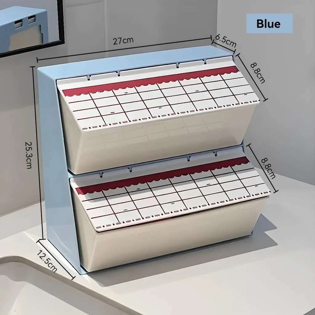 Desktop Storage Box With Lid Dustproof Compartment Organizer For Office Vanity Makeup Stationery Organizer Desktop - Image 9