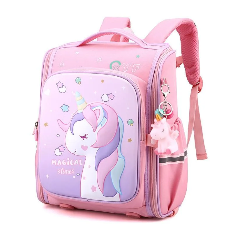 Unicorn Cartoon Backpack Ergonomic Anti-Backpack for Boys and Girls Grades 1-3 Beg Galas Pelajar - Image 9