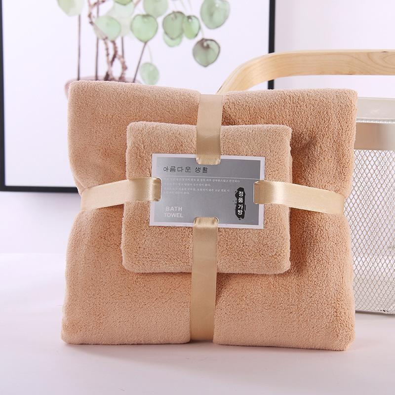 Set Tuala Mandi Coral Fleece Penyerap Air, Tuala Muka Lembut, Tuala Pantai Tebal, Tuala Ibu & Anak - Image 9