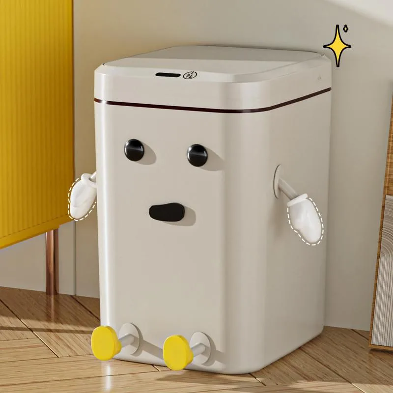 Tong Sampah Pintar Baharu dengan Penutup, Tong Sampah Elektrik Automatik Gaya Mewah untuk Bilik Air - Image 9