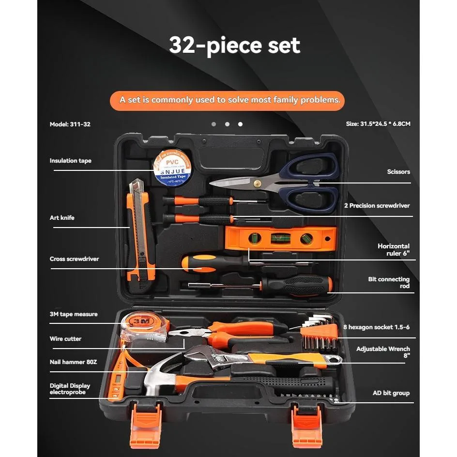Home Hardware Tool Set Small Maintenance Combination Manual Tool Car Hammer Kit Set Alat Perkakasan - Image 10