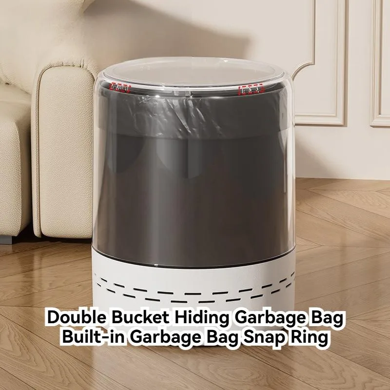 Trash Can Air Pressure Lid Waste Bin For Home Kitchen Bathroom Bedroom Living Room Tong Sampah - Image 10