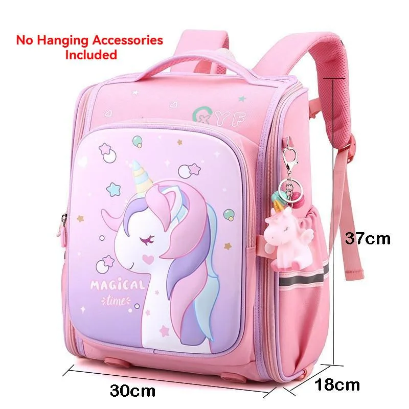 Unicorn Cartoon Backpack Ergonomic Anti-Backpack for Boys and Girls Grades 1-3 Beg Galas Pelajar - Image 10