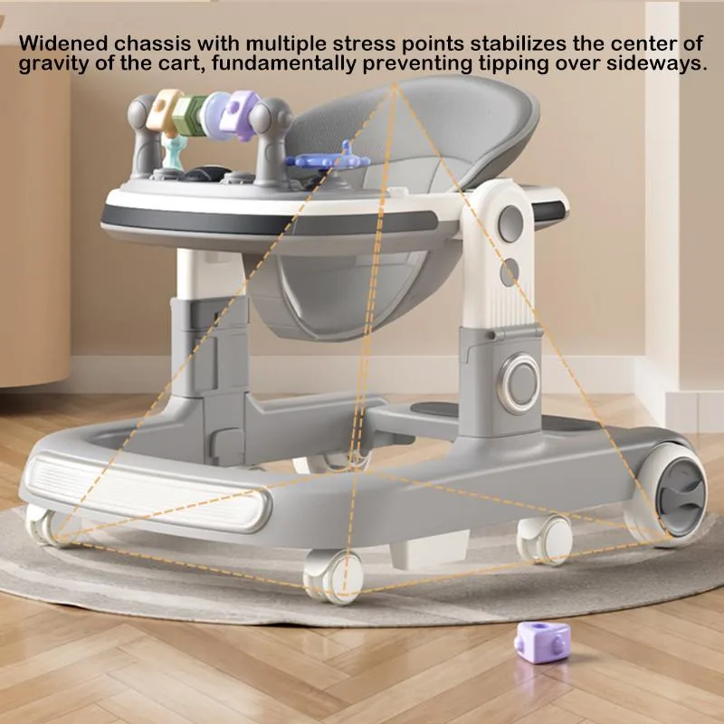 Multifunctional Foldable Height Adjustable Baby Walker With Music For Toddlers Kereta Jalan Bayi - Image 10