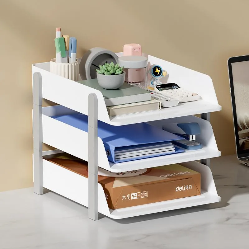 Pengatur Fail Meja Pejabat Boleh Tanggal, Rak Simpanan Dokumen A4 & Buku Desktop - Image 10