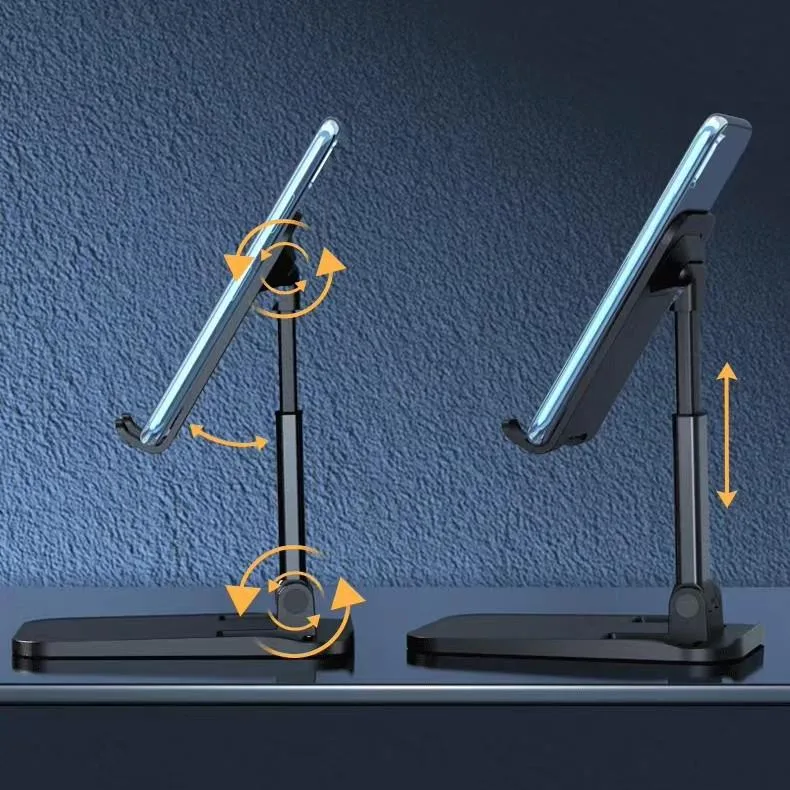 Pemegang Telefon Mudah Alih Boleh Laras, Tapak Boleh Lipat untuk Telefon & Tablet Meja - Image 11