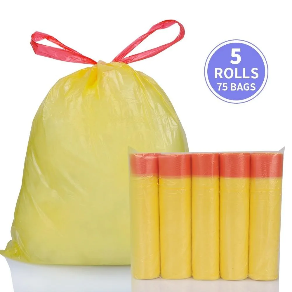 Beg Sampah Bertali 75PCS Pakai Buang, Beg Sampah & Simpanan untuk Pembersihan Rumah & Dapur - Image 12