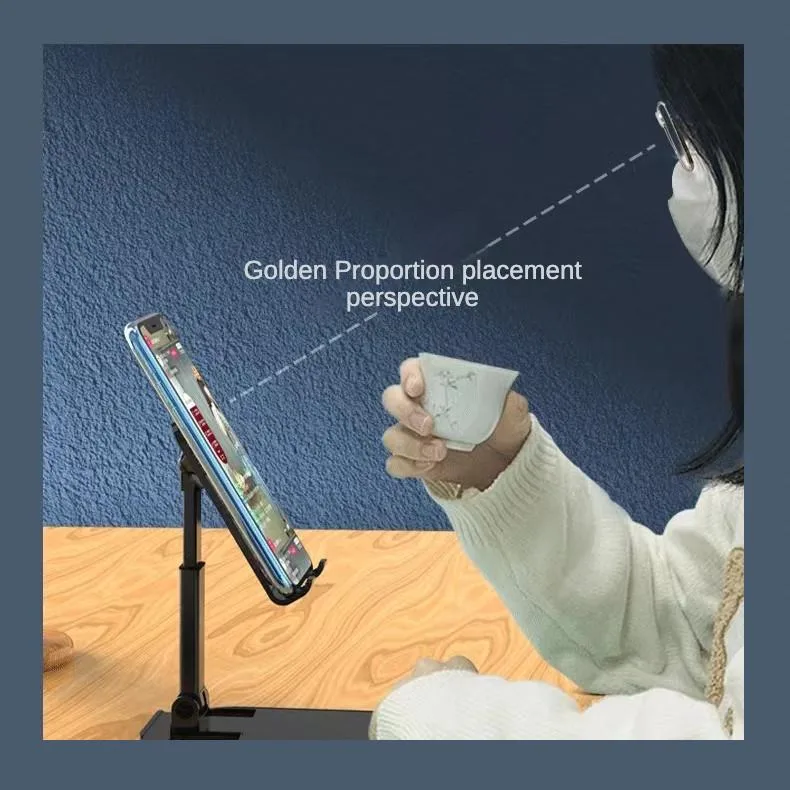 Pemegang Telefon Mudah Alih Boleh Laras, Tapak Boleh Lipat untuk Telefon & Tablet Meja - Image 12