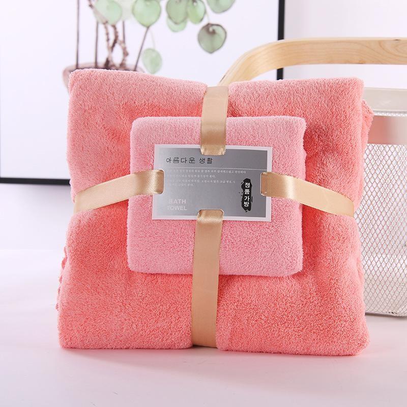 Set Tuala Mandi Coral Fleece Penyerap Air, Tuala Muka Lembut, Tuala Pantai Tebal, Tuala Ibu & Anak - Image 15