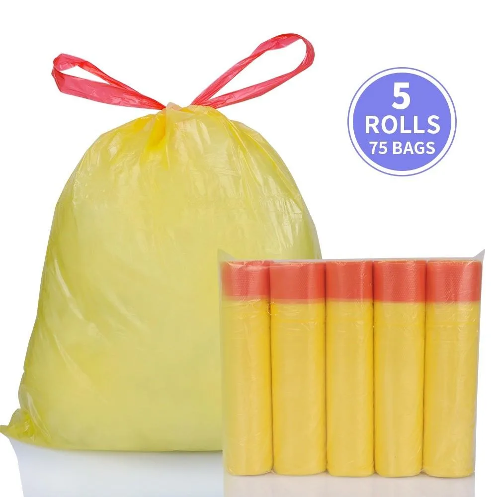 Beg Sampah Bertali 75PCS Pakai Buang, Beg Sampah & Simpanan untuk Pembersihan Rumah & Dapur - Image 15