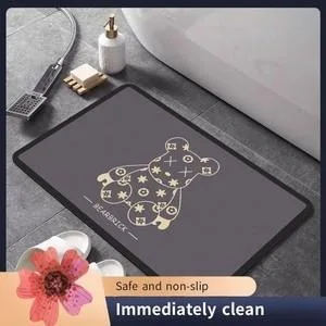 Tikar Lantai Penyerap Air Lembut Anti-Gelincir, Tikar Bilik Air & Dapur Diatom untuk Pancuran & Tandas - Image 15