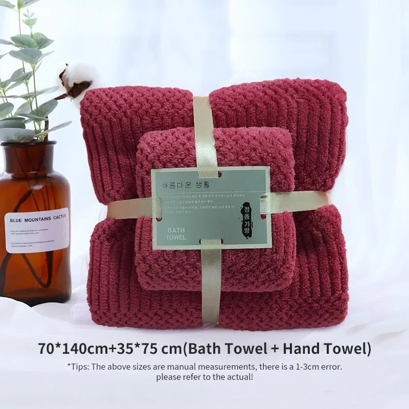Set Tuala Mandi Coral Fleece Penyerap Air, Tuala Muka Lembut, Tuala Pantai Tebal, Tuala Ibu & Anak - Image 19