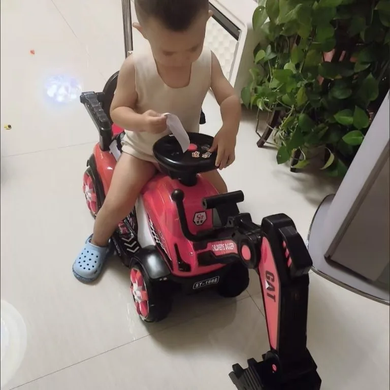 Mainan Jengkaut Elektrik Sit & Ride untuk Kanak-Kanak 1-5 Tahun dengan Lengan Gali
