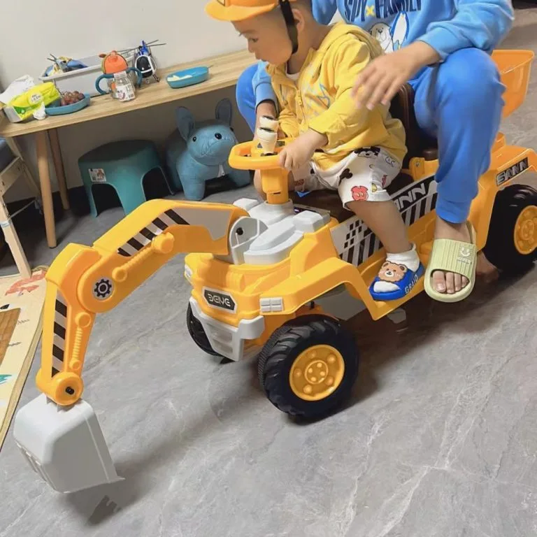 2-Seat Kids Excavator Toy Car Electric Remote Control Digger Construction Vehicle Kereta Mainan Penggali Elektrik