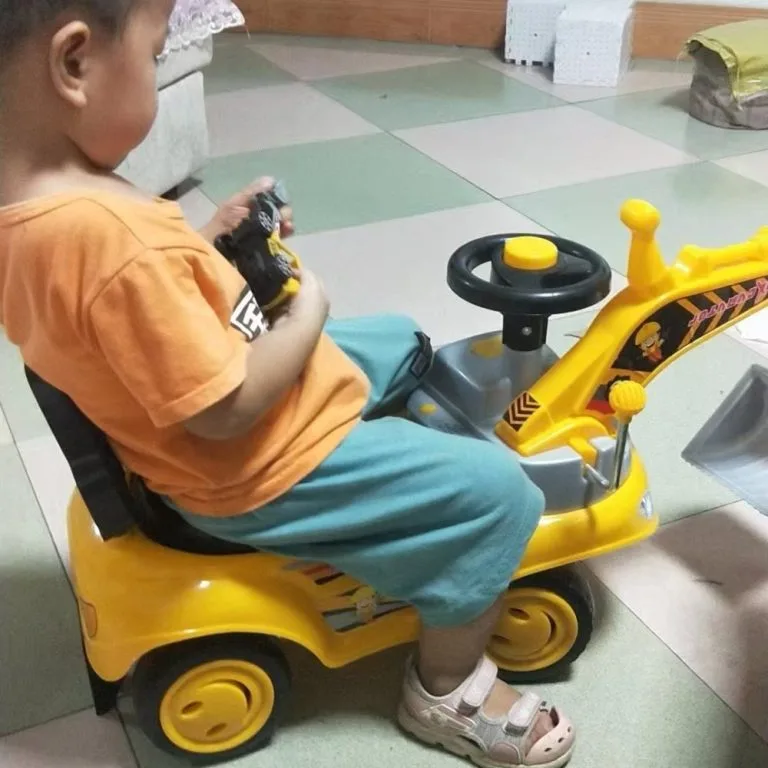 Kids Ride On Excavator Toy Sliding Engineering Vehicle Digger Toy For Boys Kereta Mainan Penggali Untuk Bayi